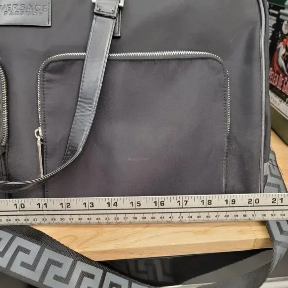 Versace Perfume Black Overnight Carry All Tote Bag Nylon